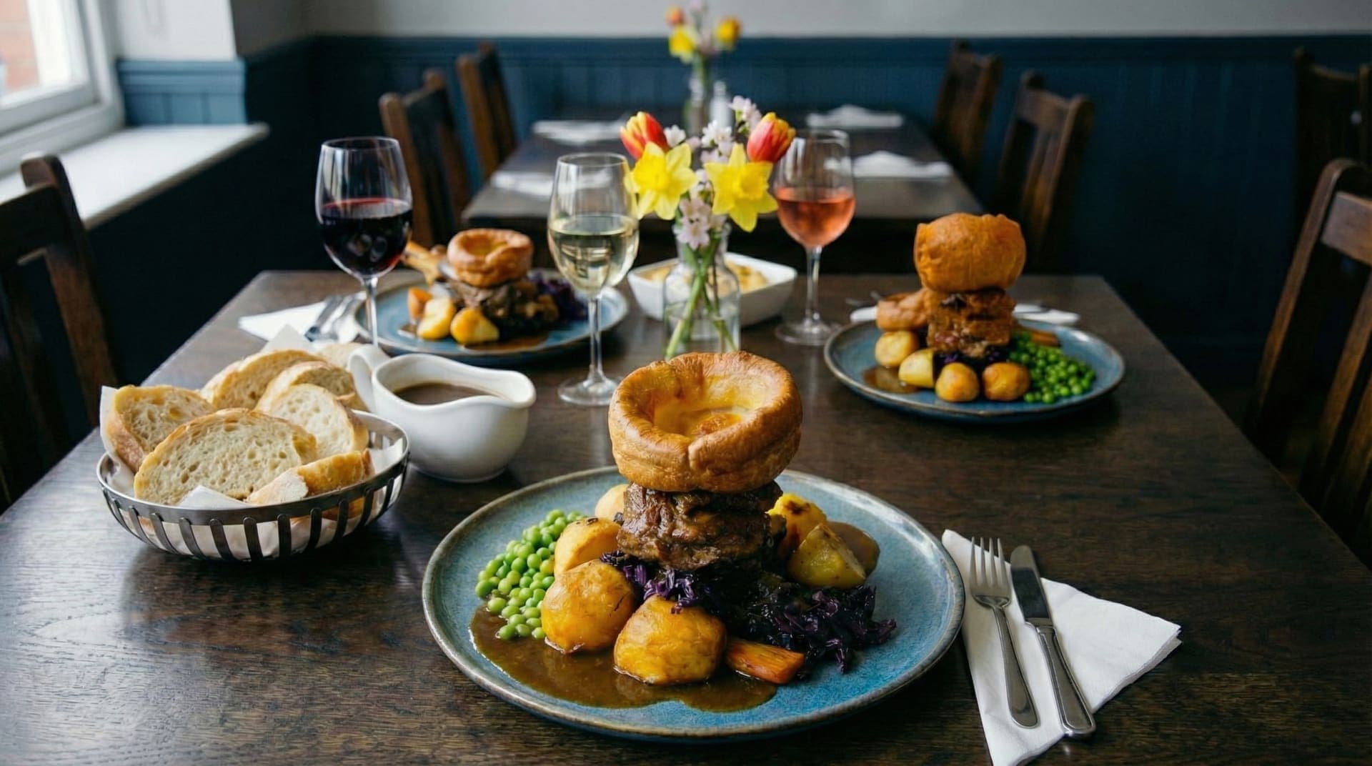 A carved Sunday roast served at The Anchor in Stanwell Moor