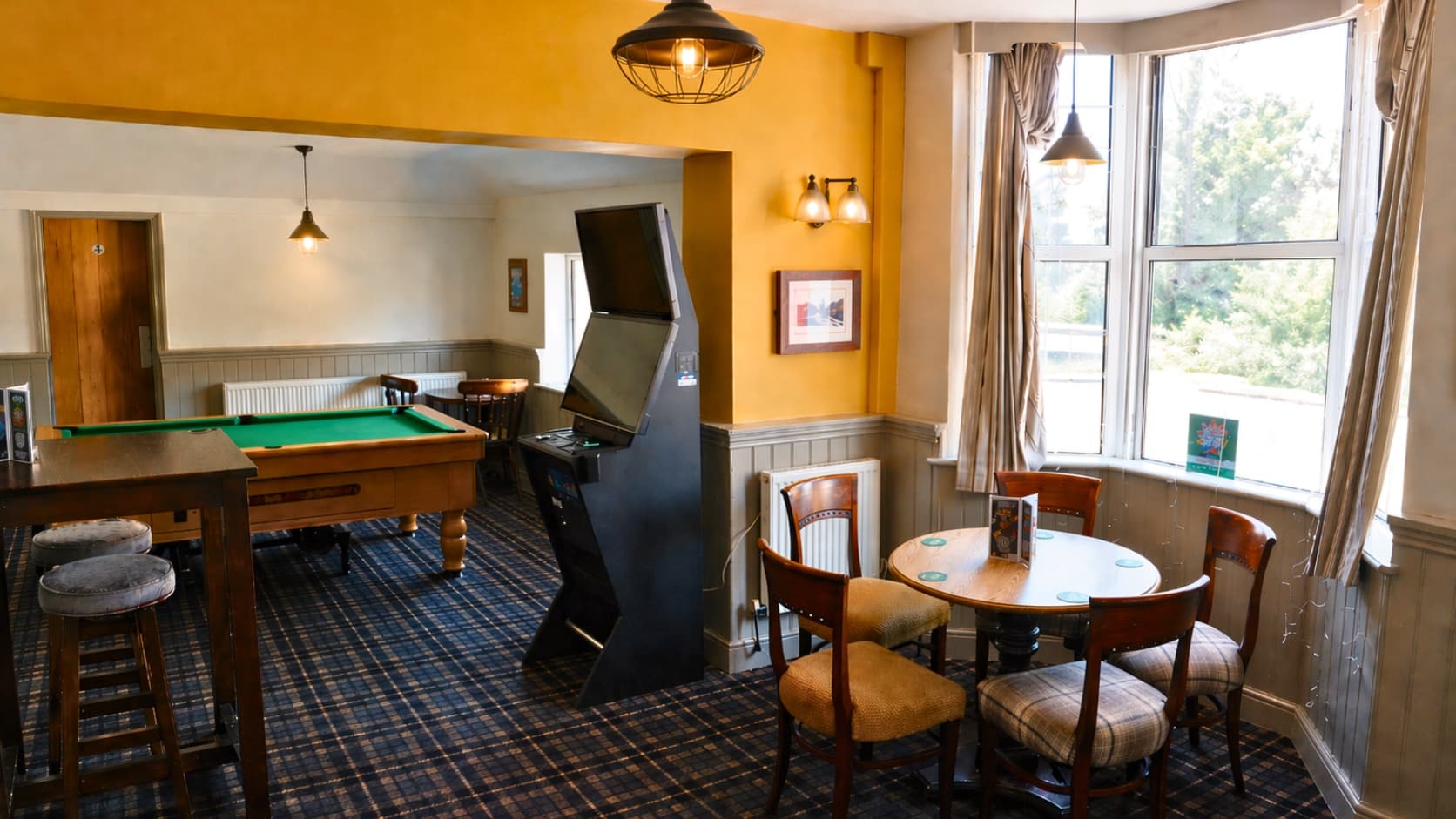 Pool table area at The Anchor pub in Stanwell Moor