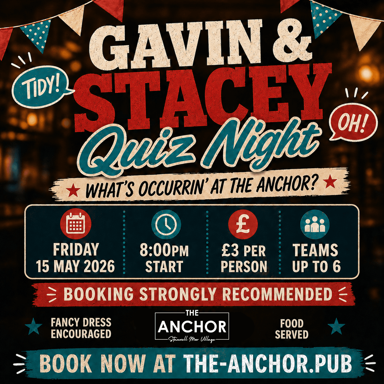 Gavin and Stacey quiz night at The Anchor pub near Heathrow