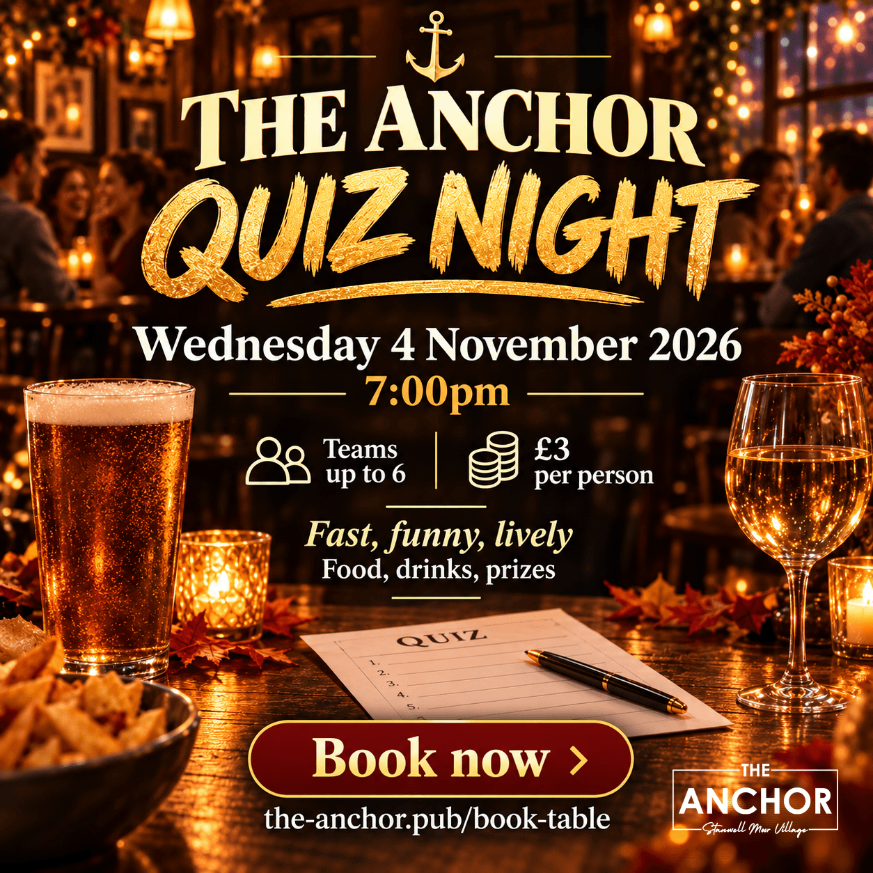 Sparks & Sparklers Quiz Night quiz night at The Anchor