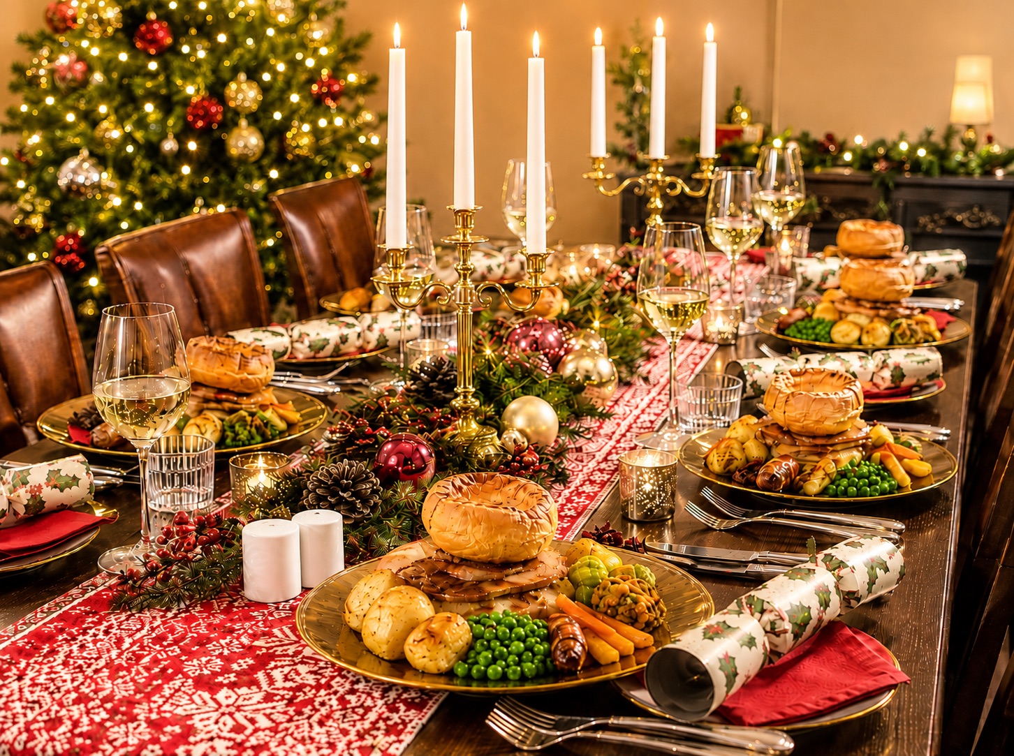 A table laid for Christmas dinner at The Anchor in Stanwell Moor