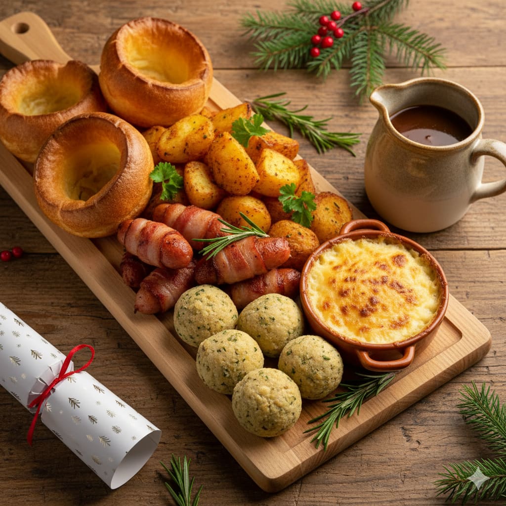 Festive pub table set for a company Christmas party near Heathrow